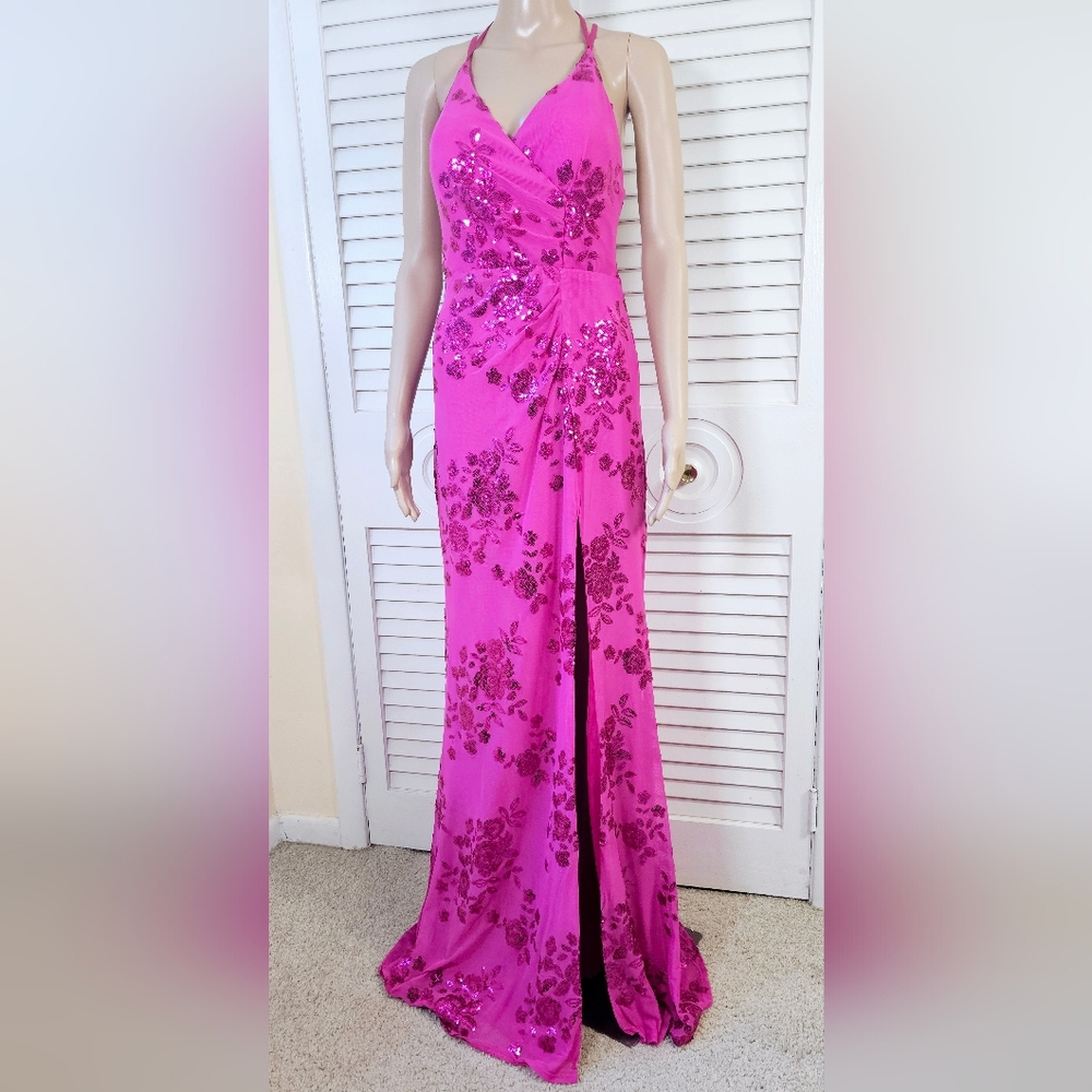 New✨️Pink Sequin Floral Gown